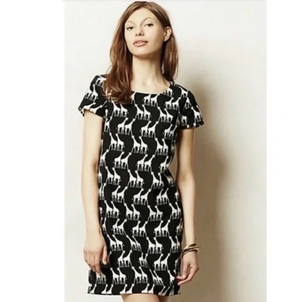 Anthropologie 🦒🦒 Seen Worn Kept Giraffe Shift Dress Medium
